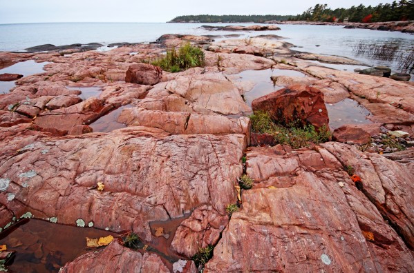 Pink Granite Shore  Killarney by Deb Oppermann